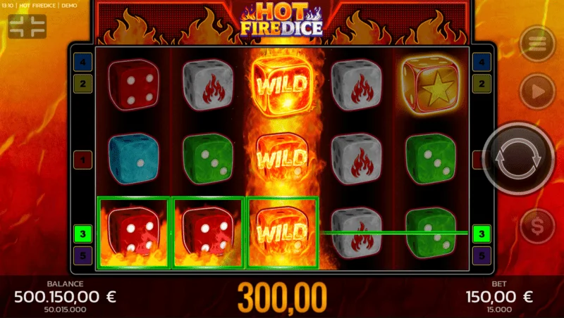 Hot Fire Dice - μεγάλη νίκη μέσω Random Wilds